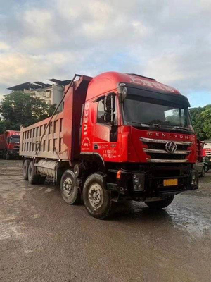 Hongyan Genlyon 8x4 টিপার ডাম্প ট্রাক দ্রুত 12JSD220T ট্রান্সমিশন